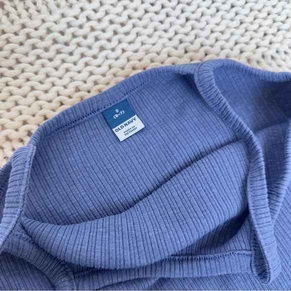 Old Navy Blue Ribbed Knit Cami Girl's Top Small (6-7) - Picture 3 of 4